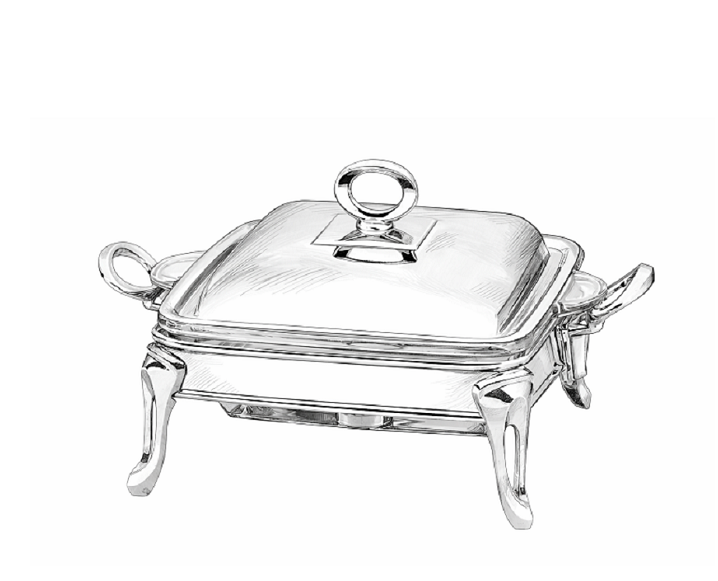 Kvadratiskt serveringsfat - MAT STEEL