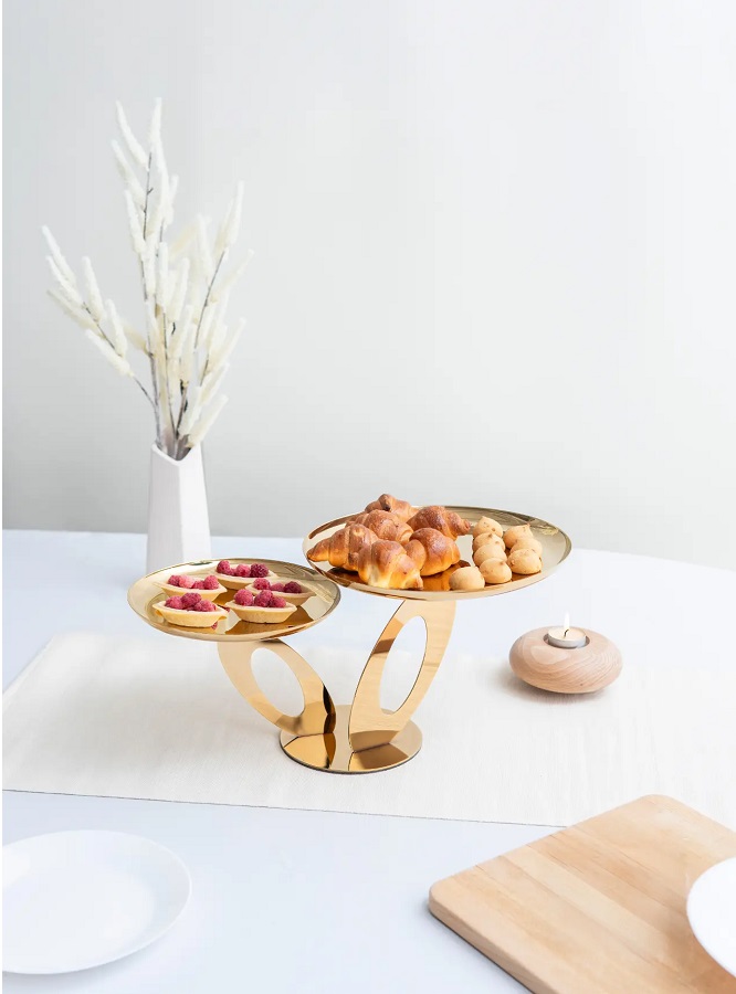 Rostfritt våningsfat i flera nivåer för elegant servering