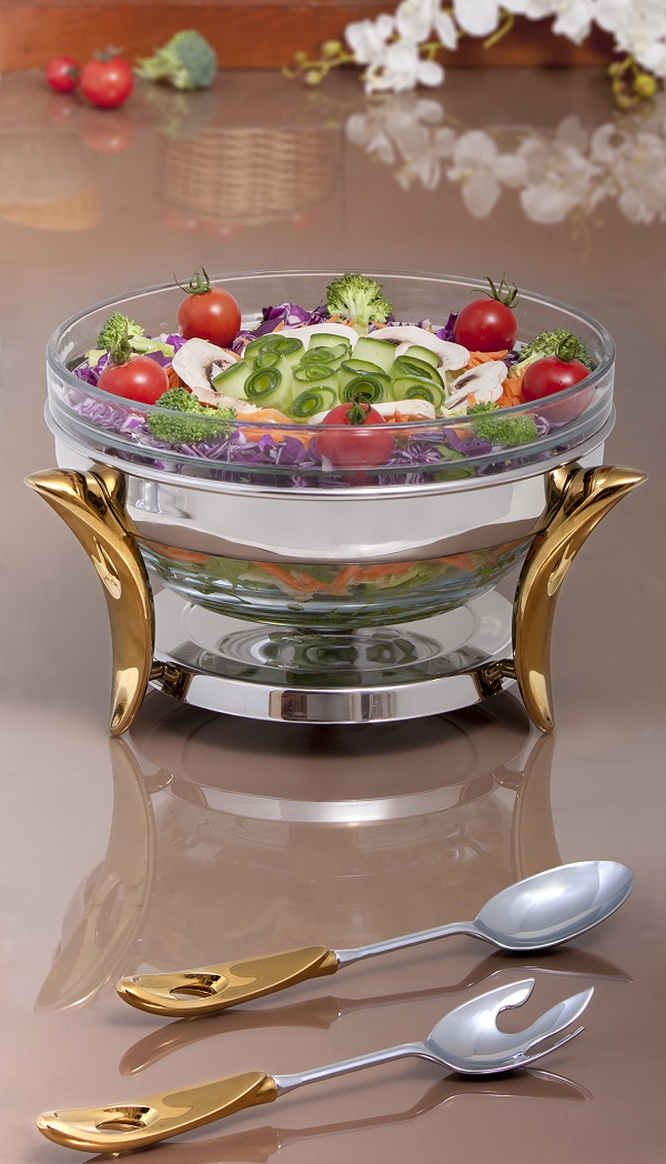 Elegant och modern salladsservering i rostfritt | MAT STEEL