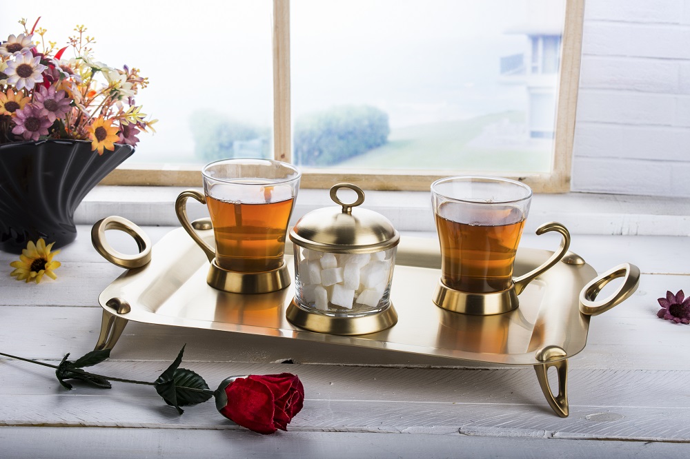 Avlång bricka i rostfritt stål med elegant design – MAT STEEL